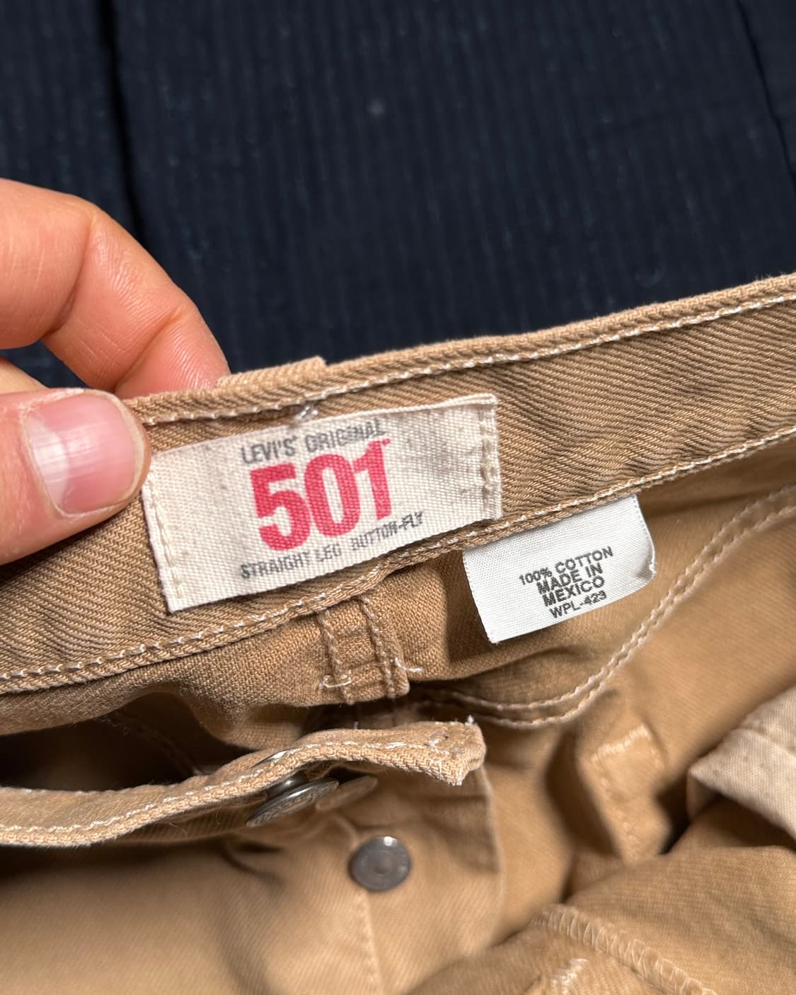 00‘s 리바이스 501 스트레이트 핏 카멜 데님 팬츠 36 상품이미지6