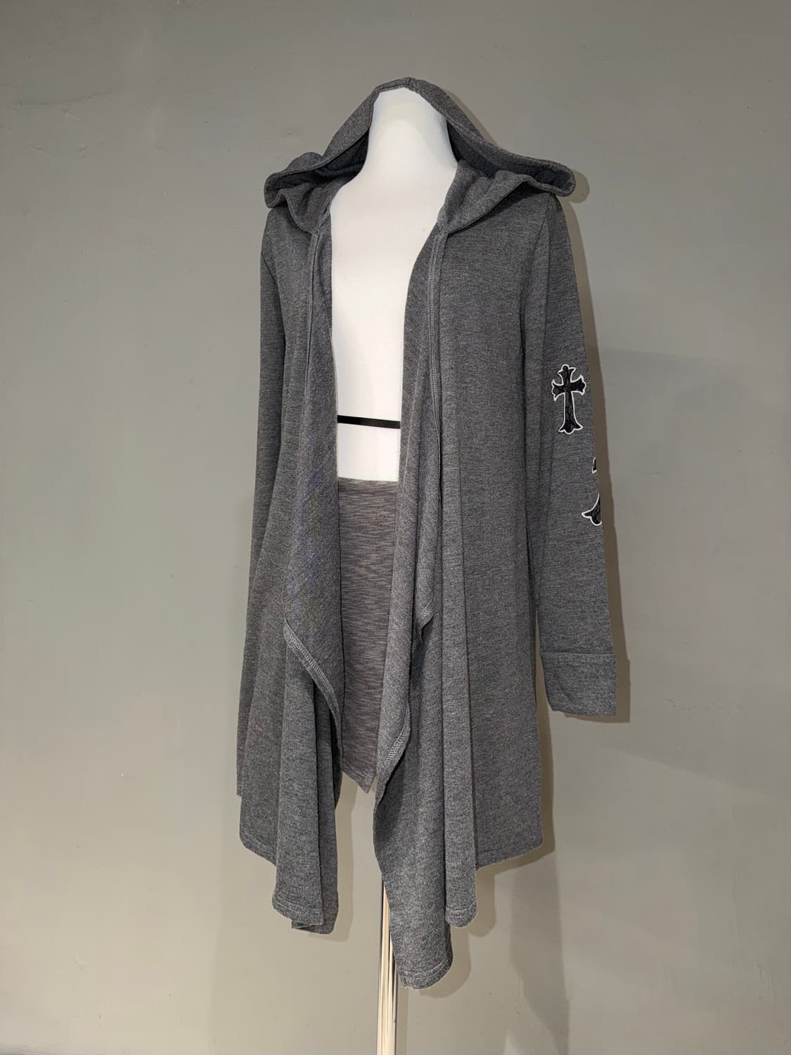 M•K•R lace cross drape hood cardigan 상품이미지2