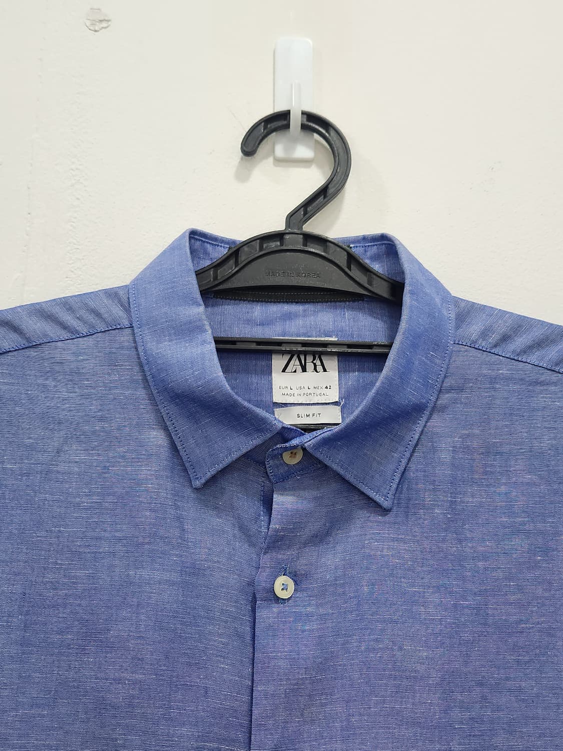 [L] 자라 ZARA 텐셀 린넨 여름 셔츠 블루 남방 상품이미지2