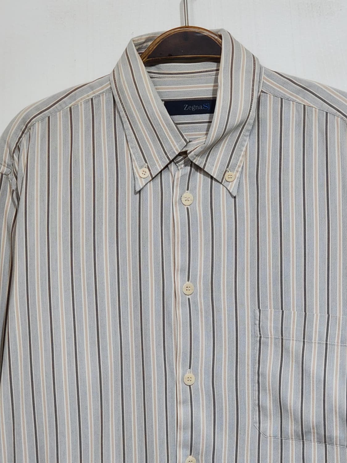 (XL) 제냐 남방 스트라이프 셔츠 포켓 이태리판  상품이미지2