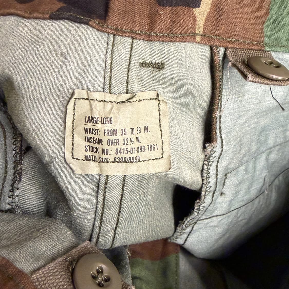 미군 오리지널 M65 필드팬츠 우드랜드 Large-Long Size 상품이미지8