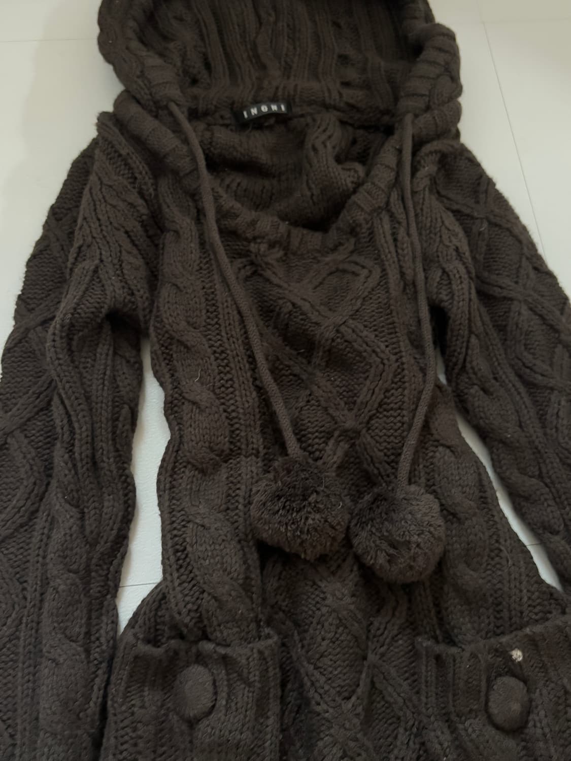 • Brown cable hooded knitwear 상품이미지6