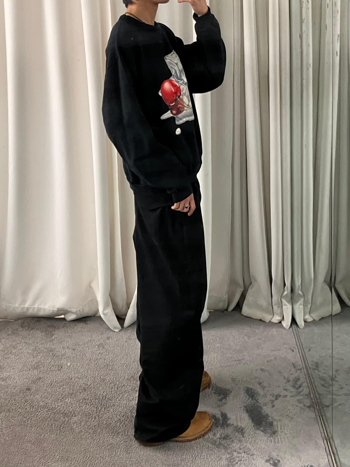 아크네 스튜디오 블랙 체리 스웨트셔츠 M 상품이미지7