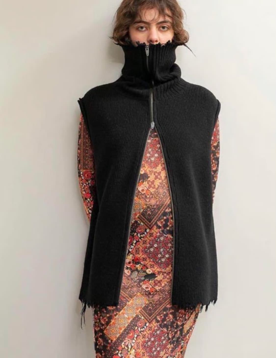 F) perverze 퍼버즈 니트 집업 베스트 상품이미지1