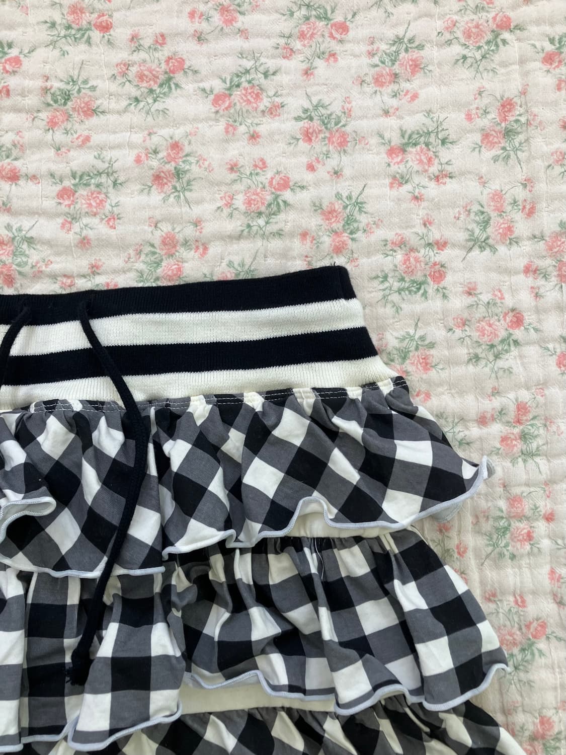 빈티지 레이스 체크 캉캉 스커트 1045 y2k 스트릿 갸루 펑키 일본빈 상품이미지2