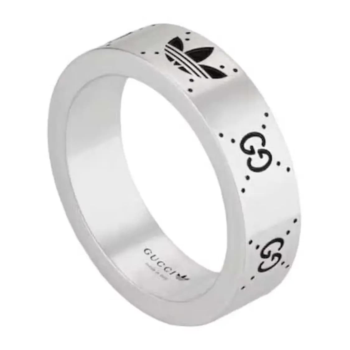 새상품 구찌 x 아디다스 반지 인터로킹 G 링 실버 상품이미지1