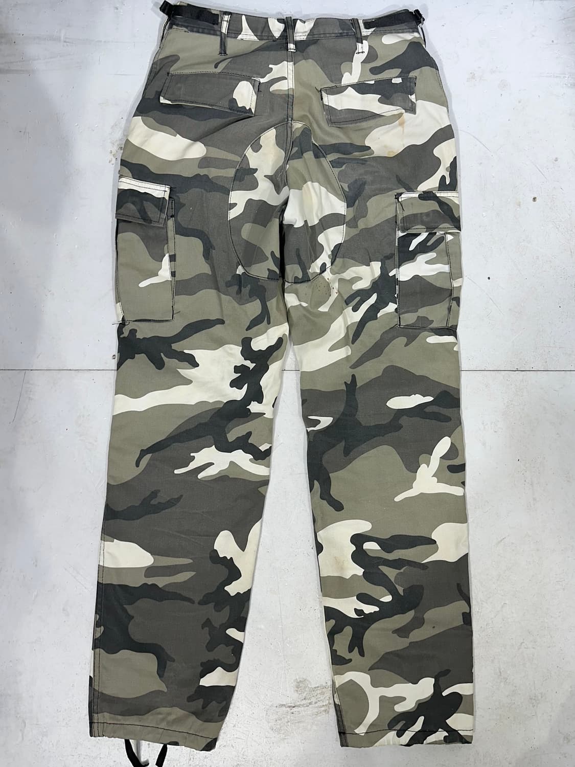 빈티지 카키 밀리터리 카모 와이드 카고 팬츠 군대 바지 상품이미지5