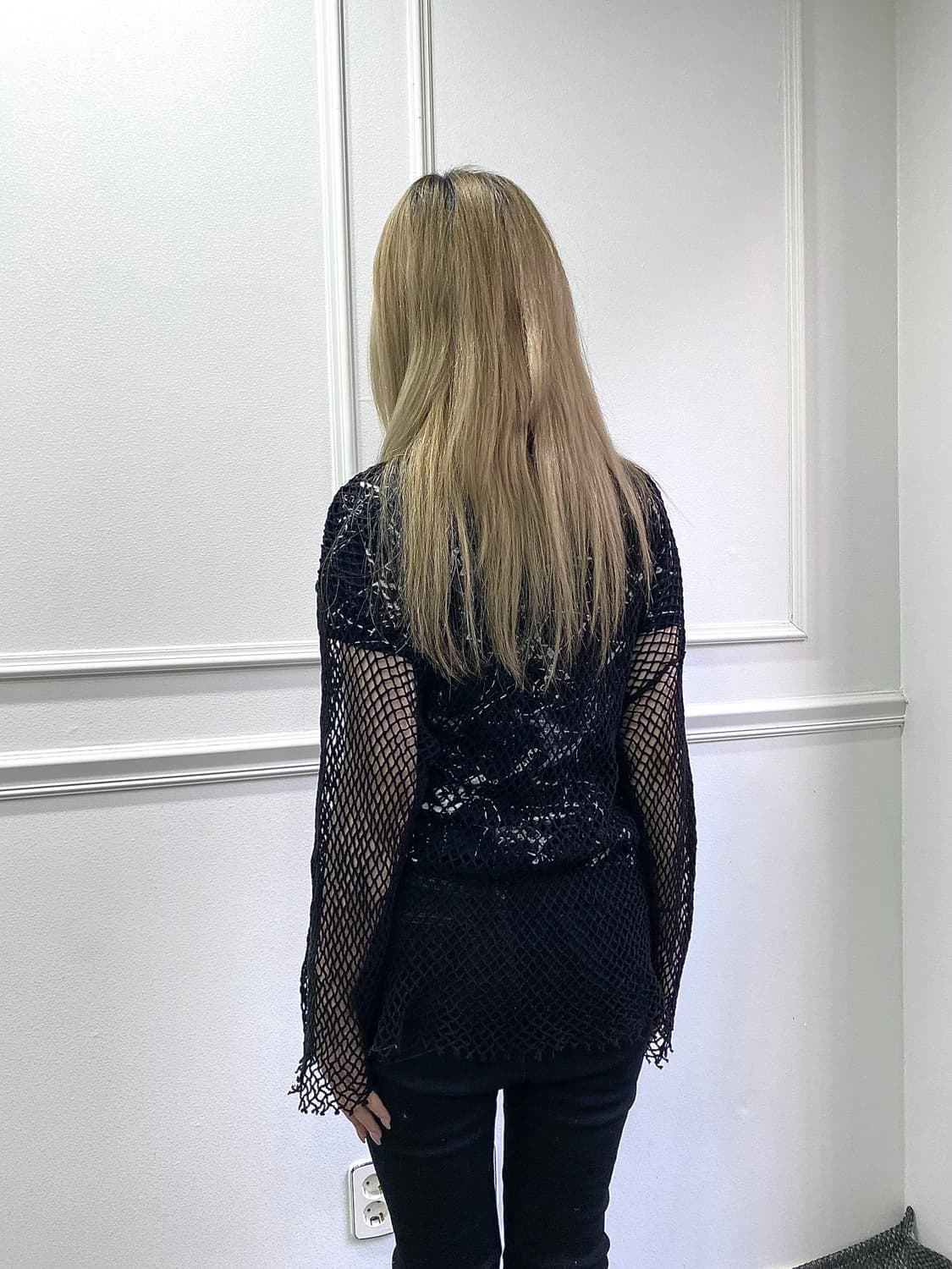Y2K Girl Black Mesh Sleeve 상품이미지3