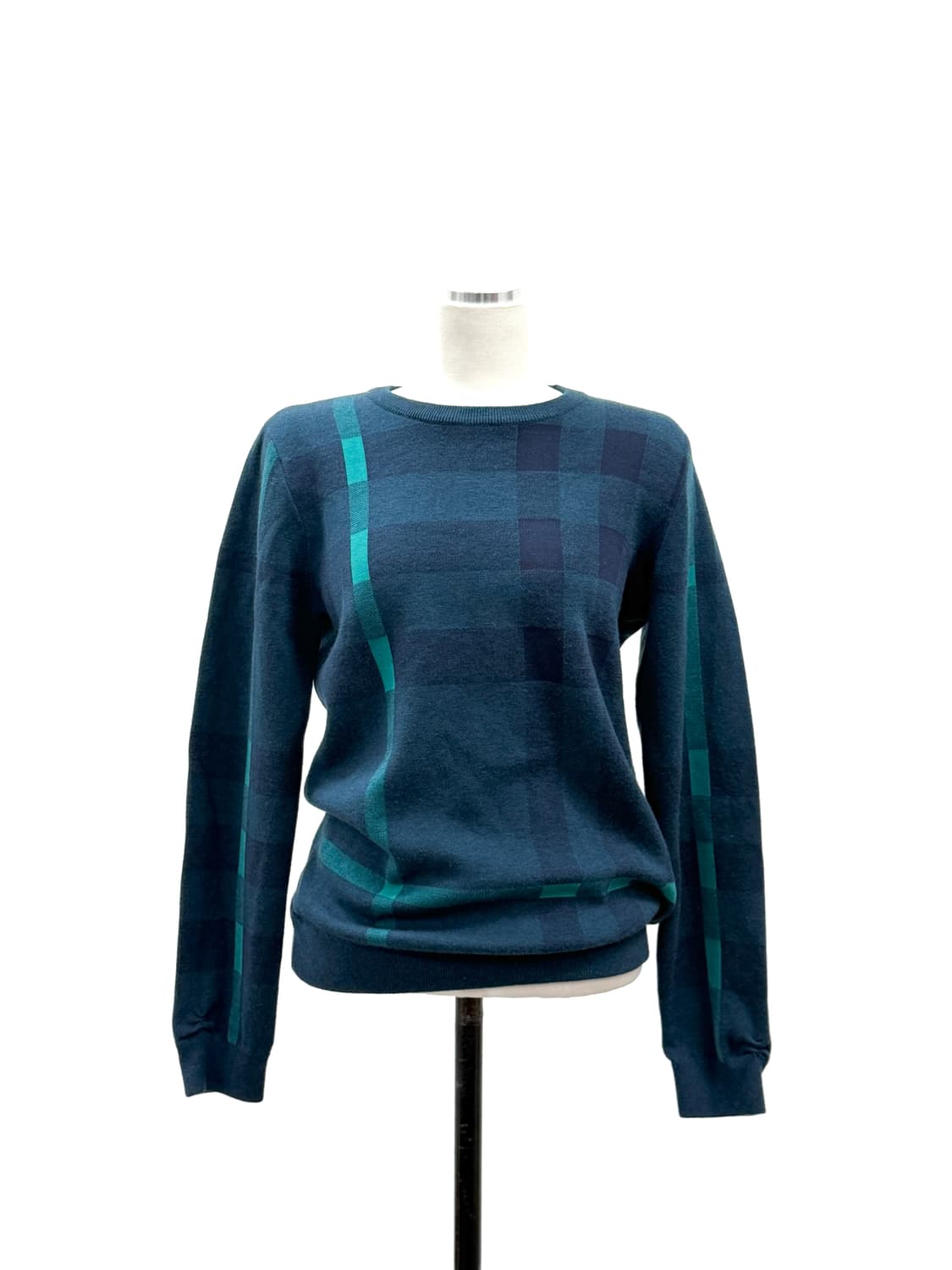 버버리 칠드런 체크 라인 울 코튼 니트 스웨터 상품이미지4