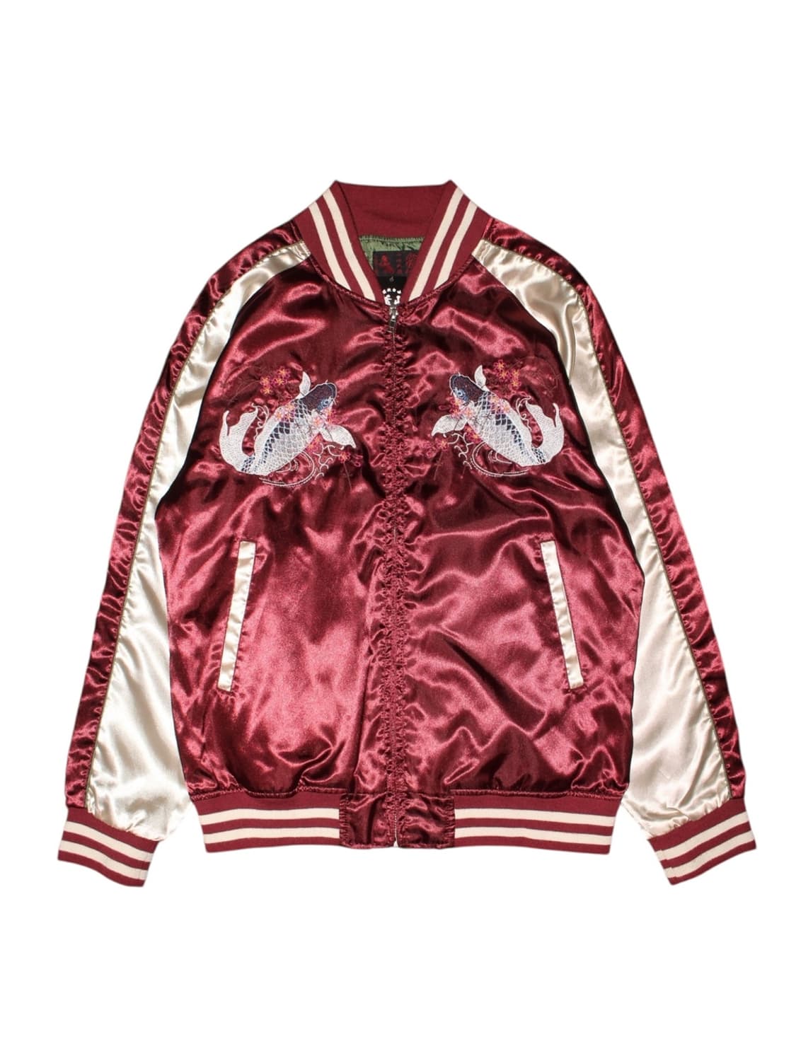 一心如鏡 Oriental Koi Embroidery Sukajan 상품이미지1