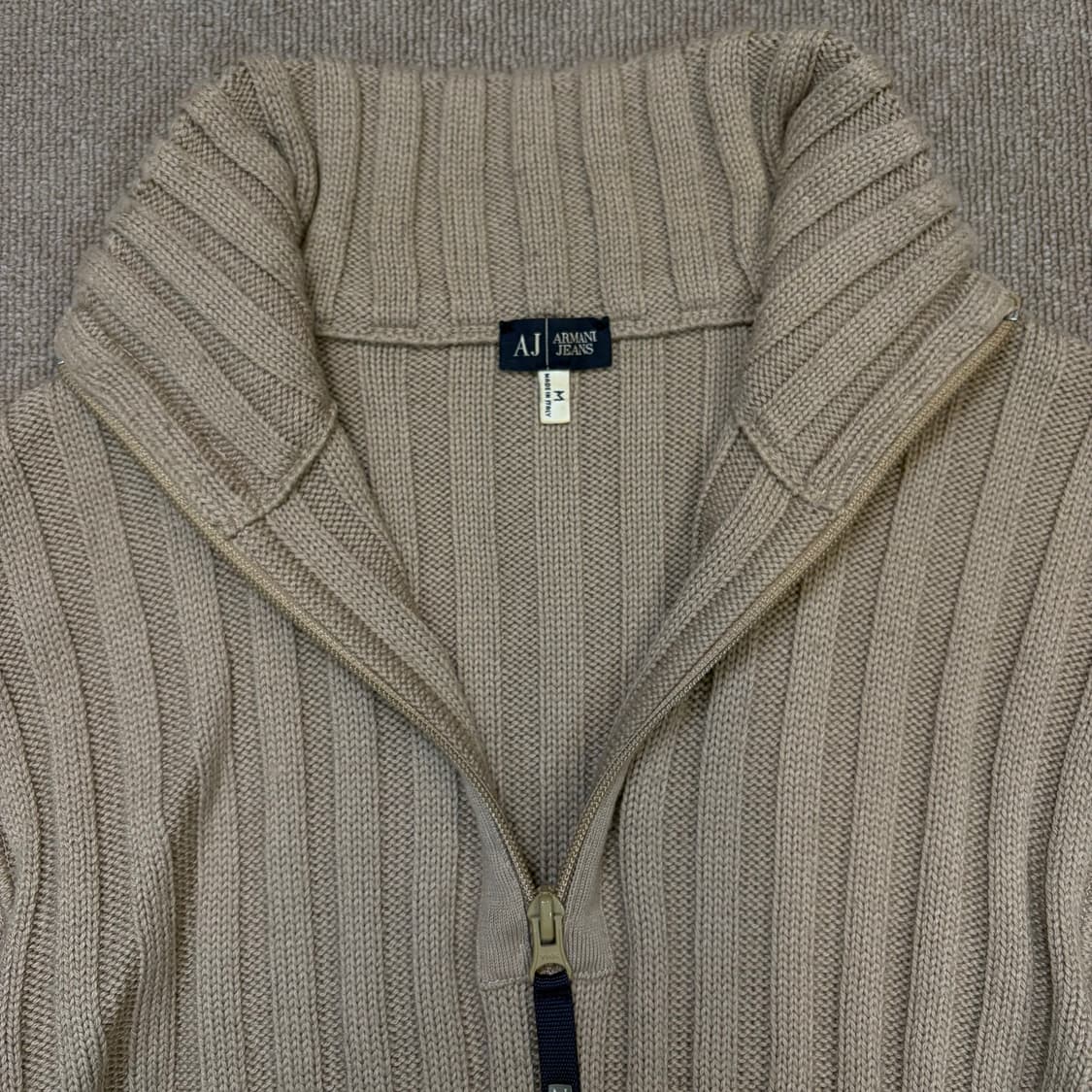 90s ARMANI jeans 알마니 반집업 골지 니트 맨즈  상품이미지3