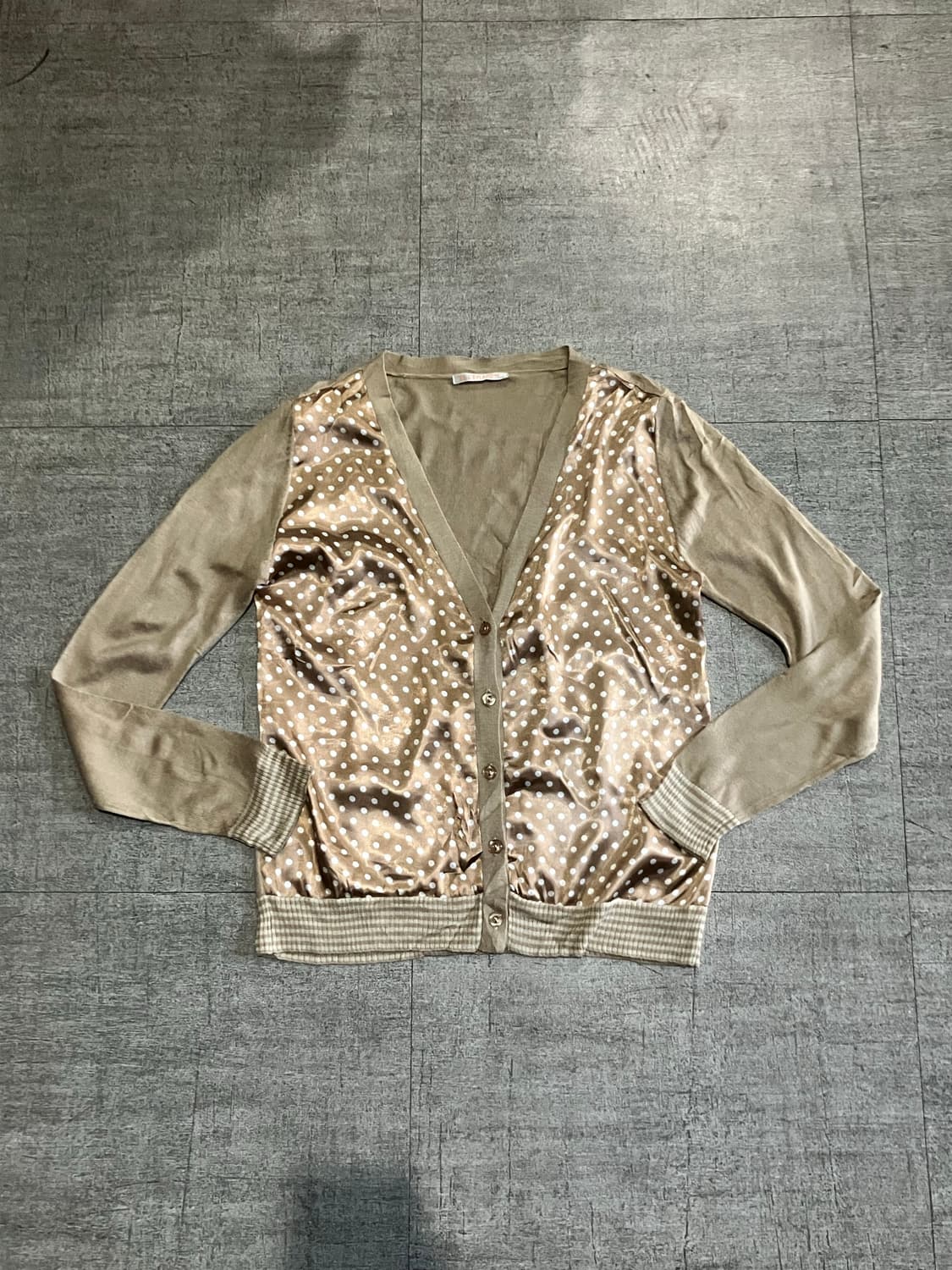 일본빈티지 Elle 하구미모리걸 달천깔페어리 땡땡이 도트가디건 상품이미지1