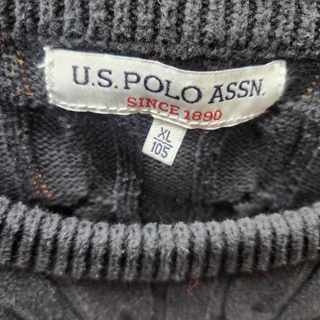 U.S폴로 꽈배기 로고 니트 XL(L) 상품이미지5