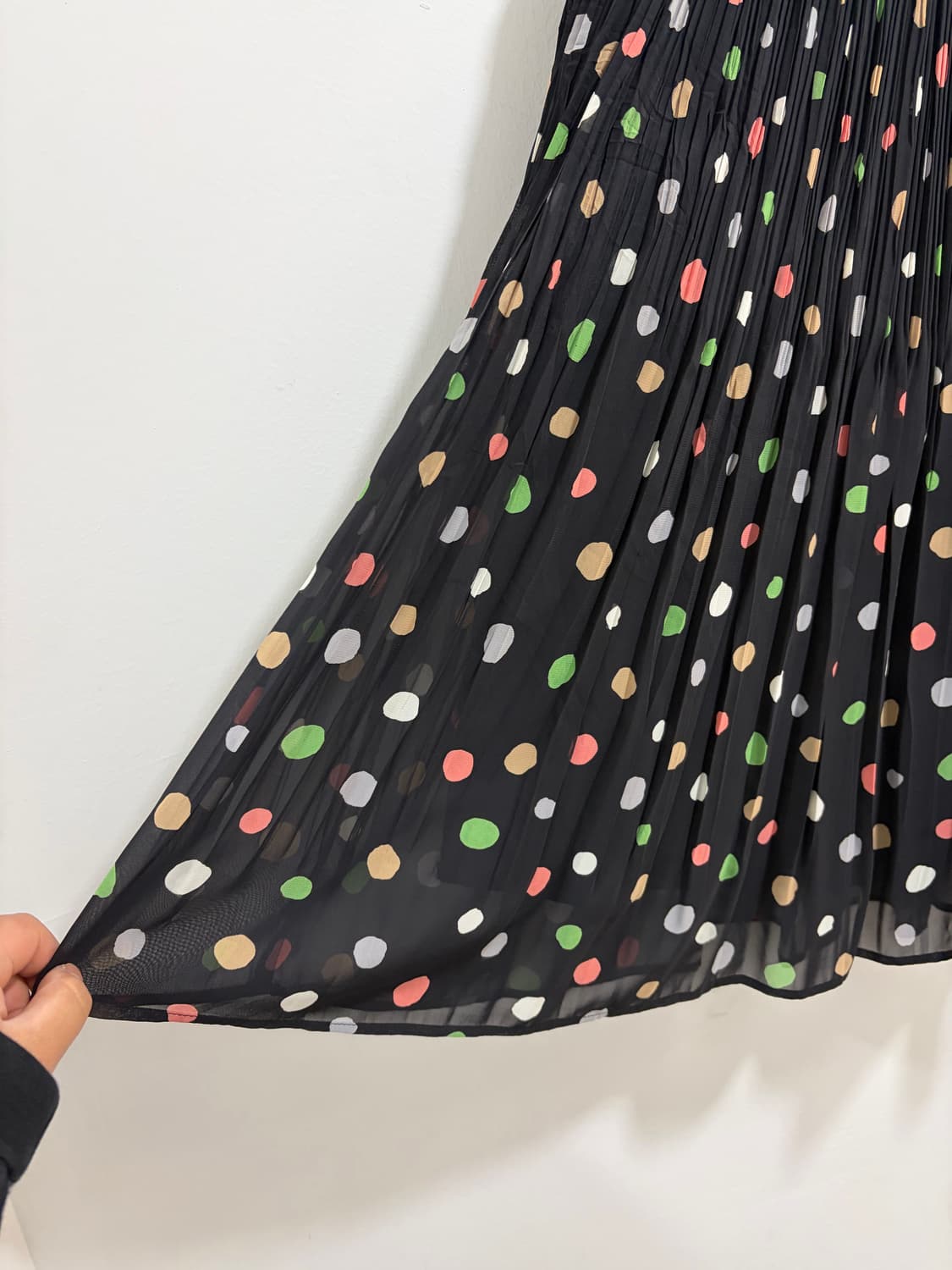 도트 플리츠 레이스 스커트 상품이미지3