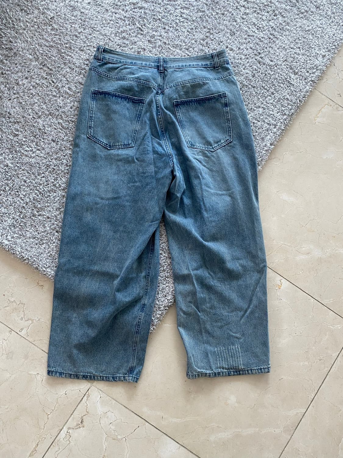 필루미네이트 데미지 워싱 데님 팬츠 와이드 팬츠 L 상품이미지4