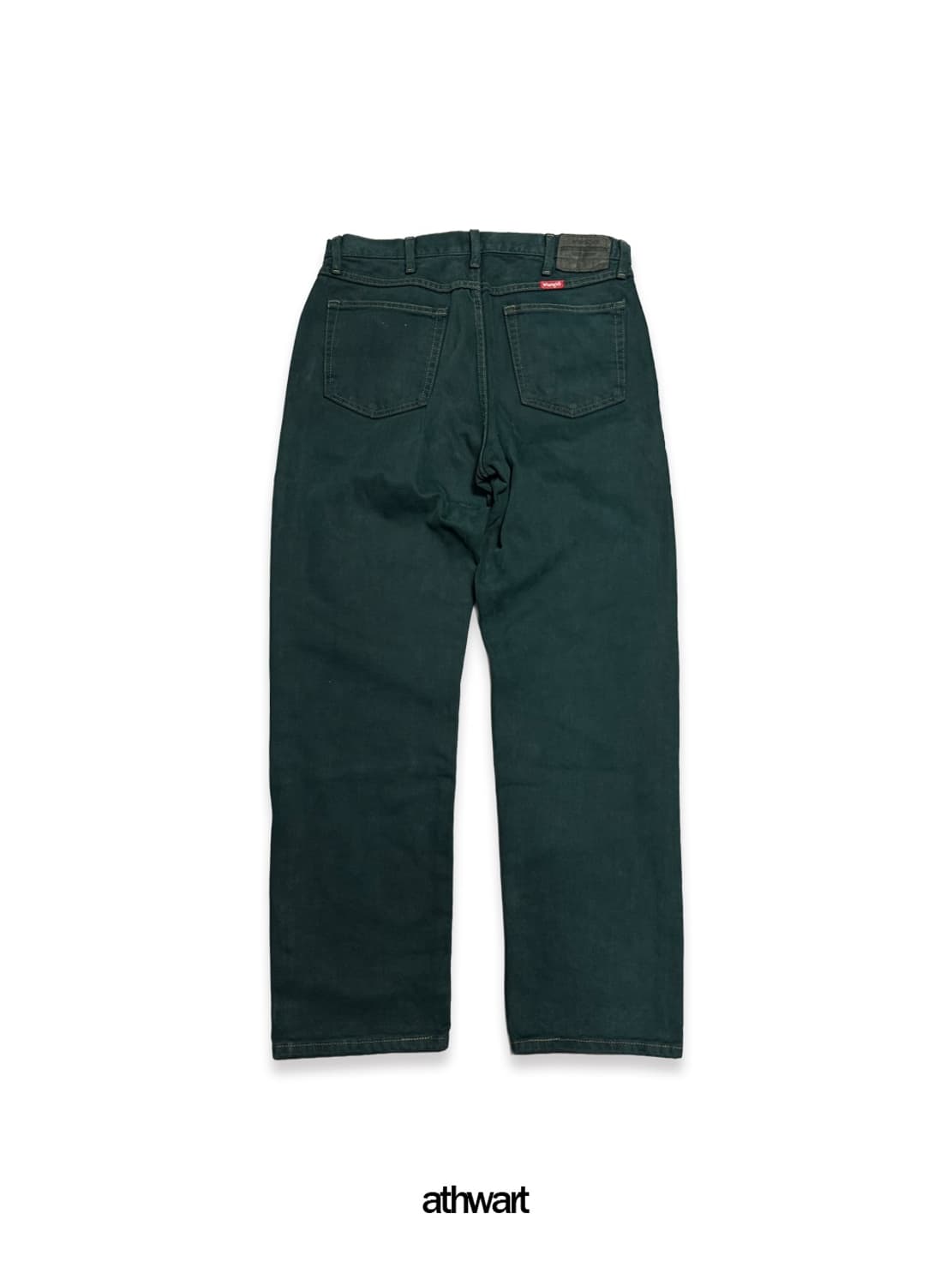 랭글러(Wrangler) 딥 그린컬러 다잉 코튼 스트레이트 데님 팬츠 상품이미지2