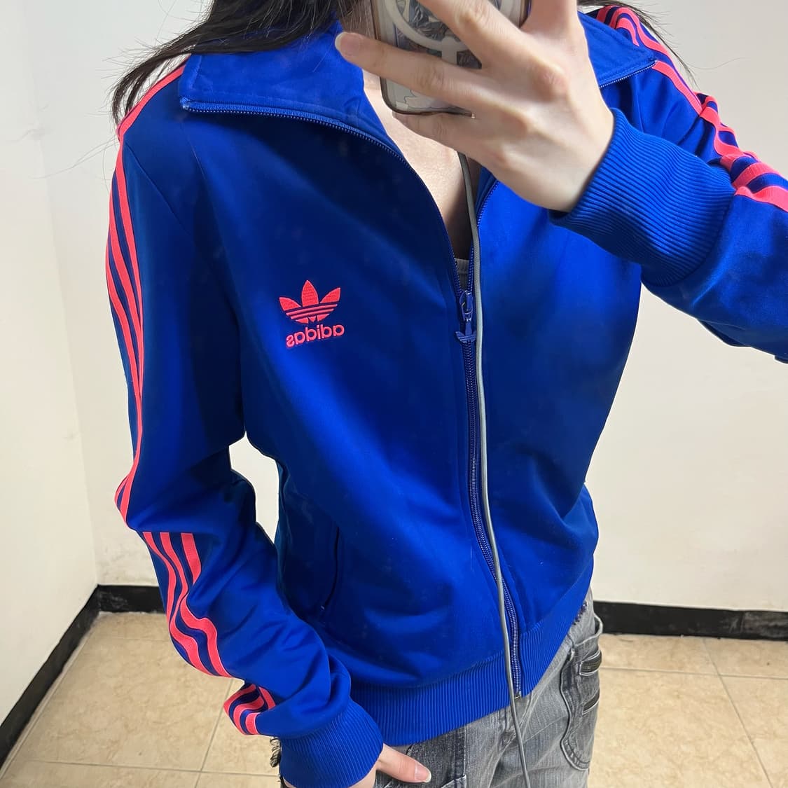 Adidas blue pink firebird track jacket 상품이미지2