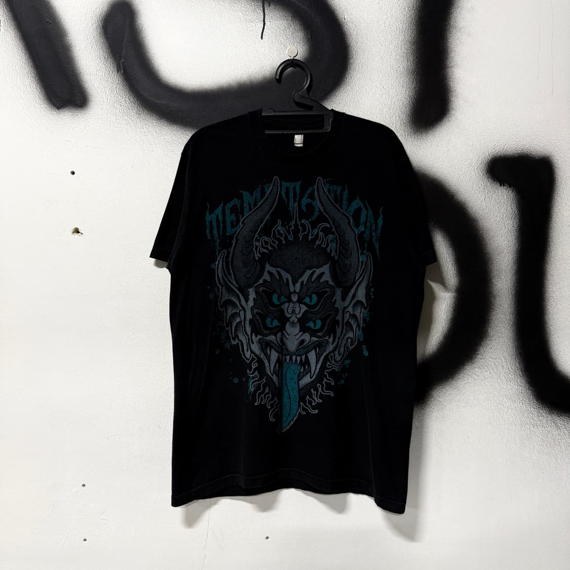 아메리칸어패럴 오니 악마 빅 프린팅 펑크 반팔 티셔츠 상품이미지1