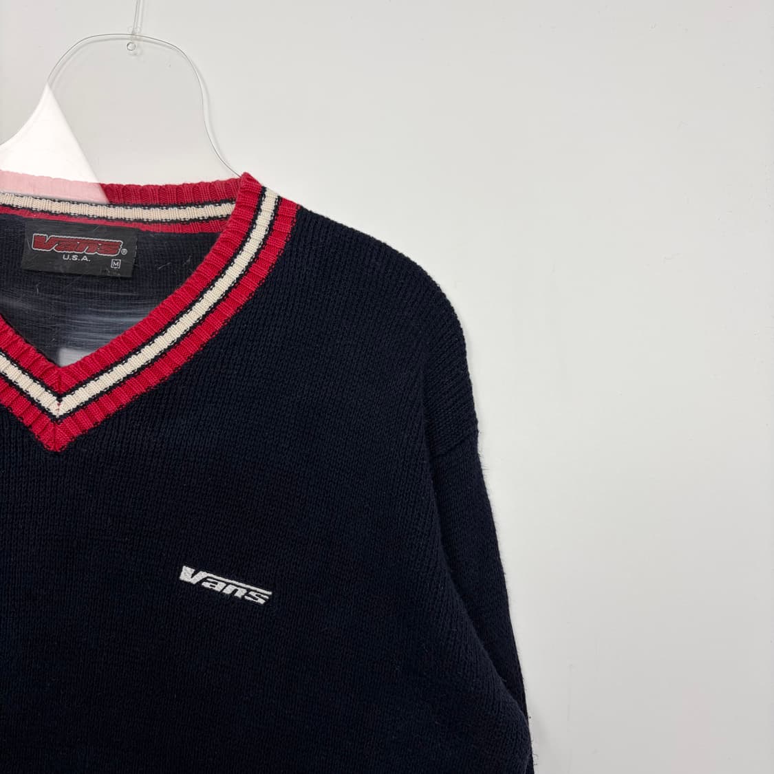 90s 반스 브이넥 니트 티셔츠 상품이미지4