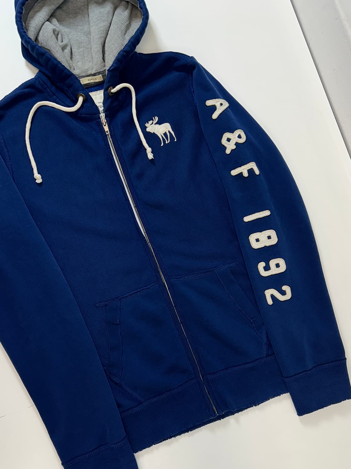 아베크롬비 순록 스펠로고 후드집업 L(블루네이비) 상품이미지2