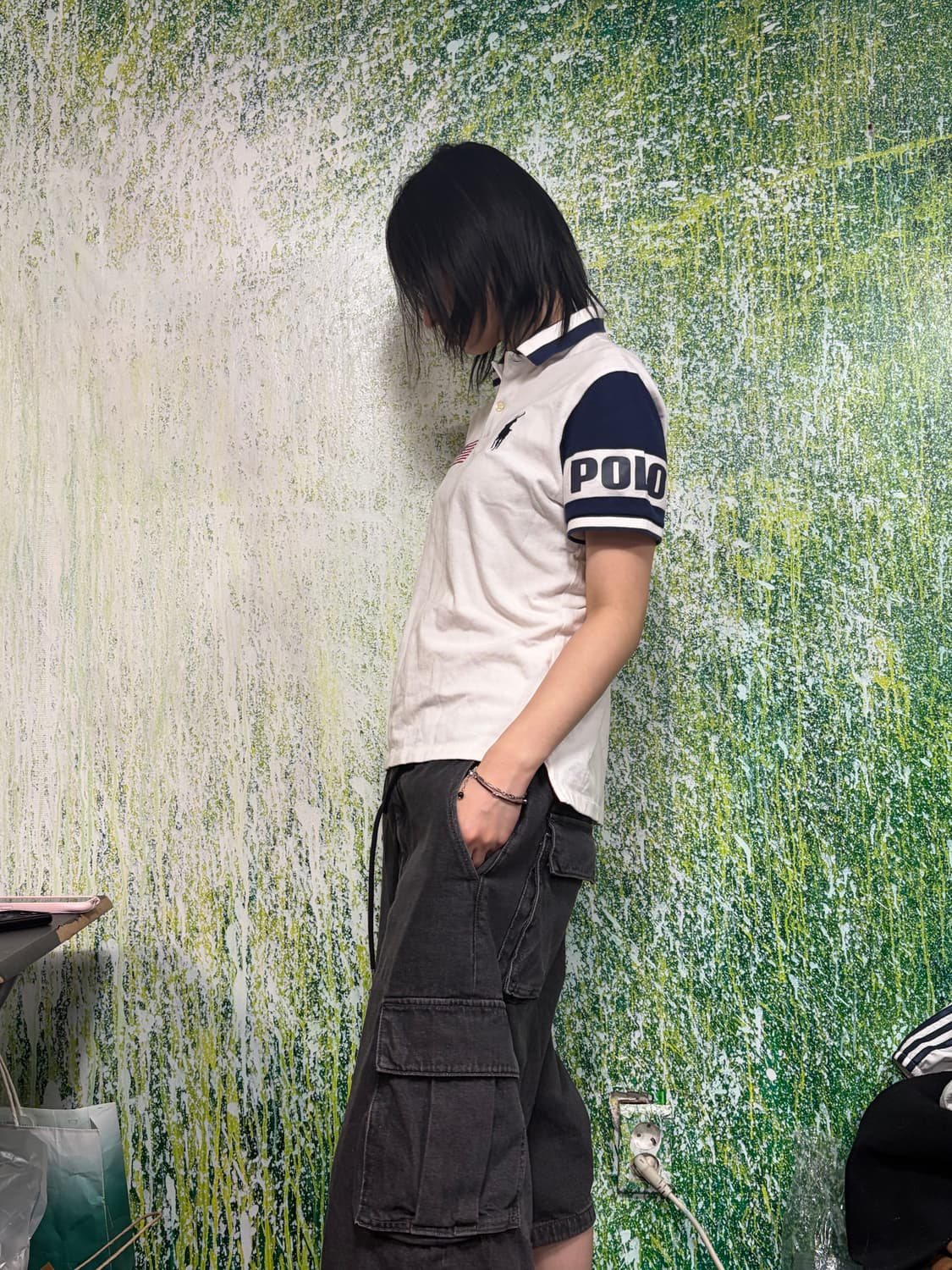 폴로 대대장 빅포니 치프키프 USA 1967 화이트 반팔 카라 티셔츠 M 상품이미지3