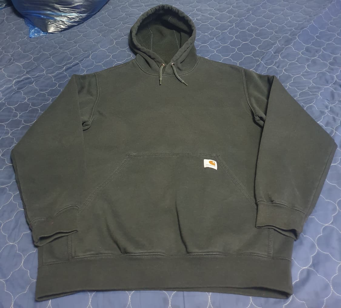 칼하트 루즈핏 레귤러 기모 후드티 블랙 (M) 상품이미지1