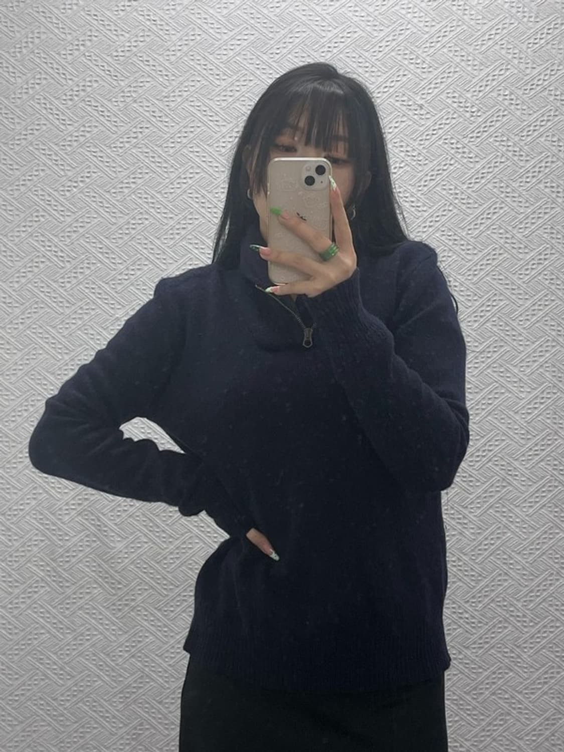 폴로 랄프로렌 모던시크 숄카라 사이드지퍼 울 니트 M C08887 상품이미지2