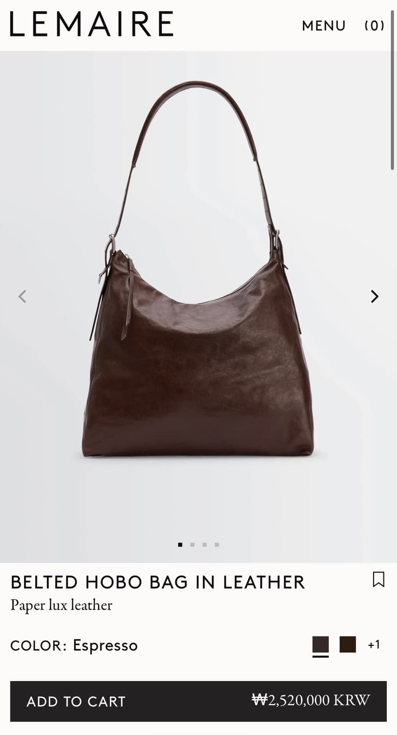 르메르 25fw 벨티드 호보 백/에스프레소 상품이미지5