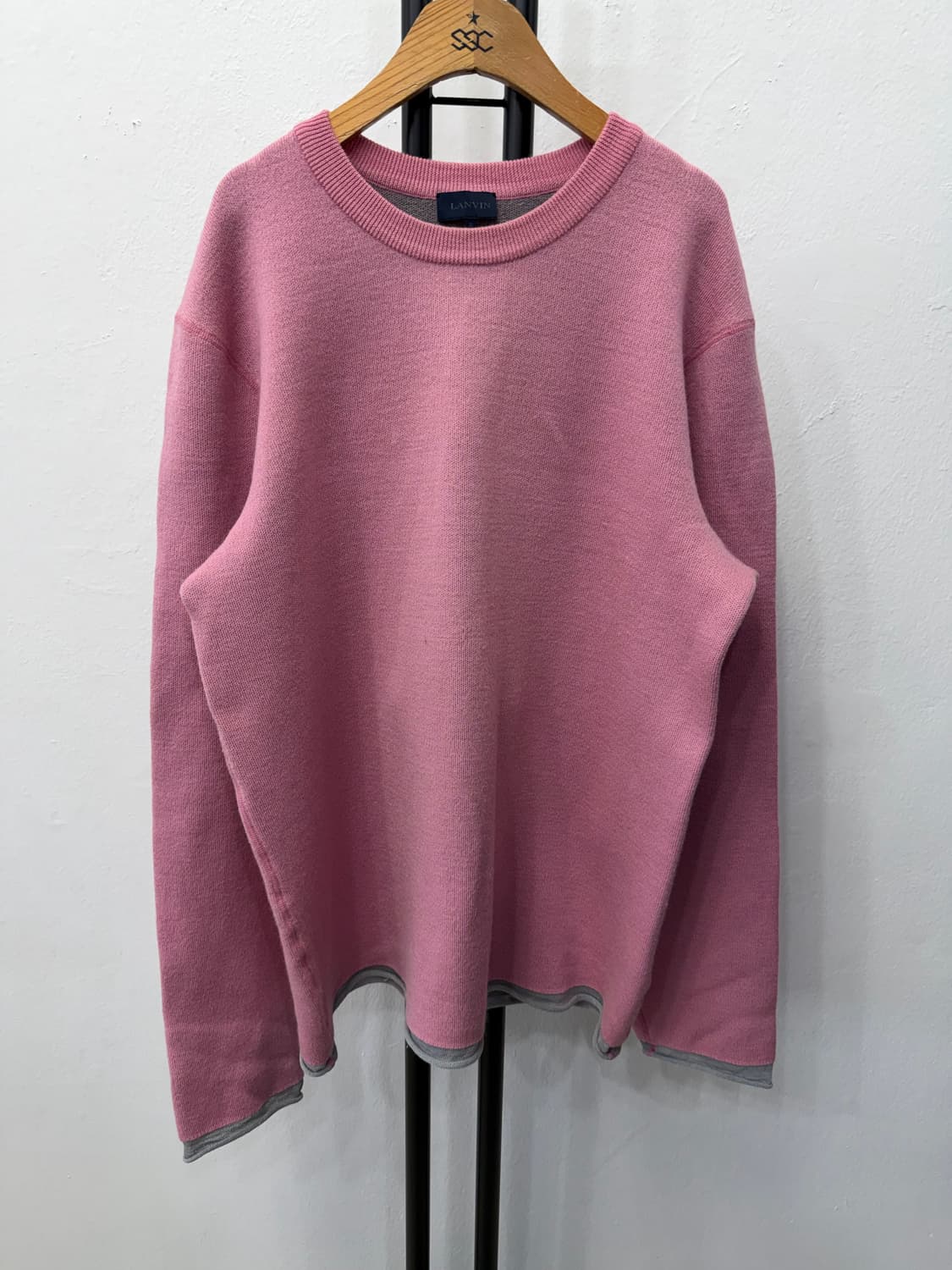 매장판정품) 랑방 한섬 남성 오버핏 니트 스웨터 S 상품이미지1