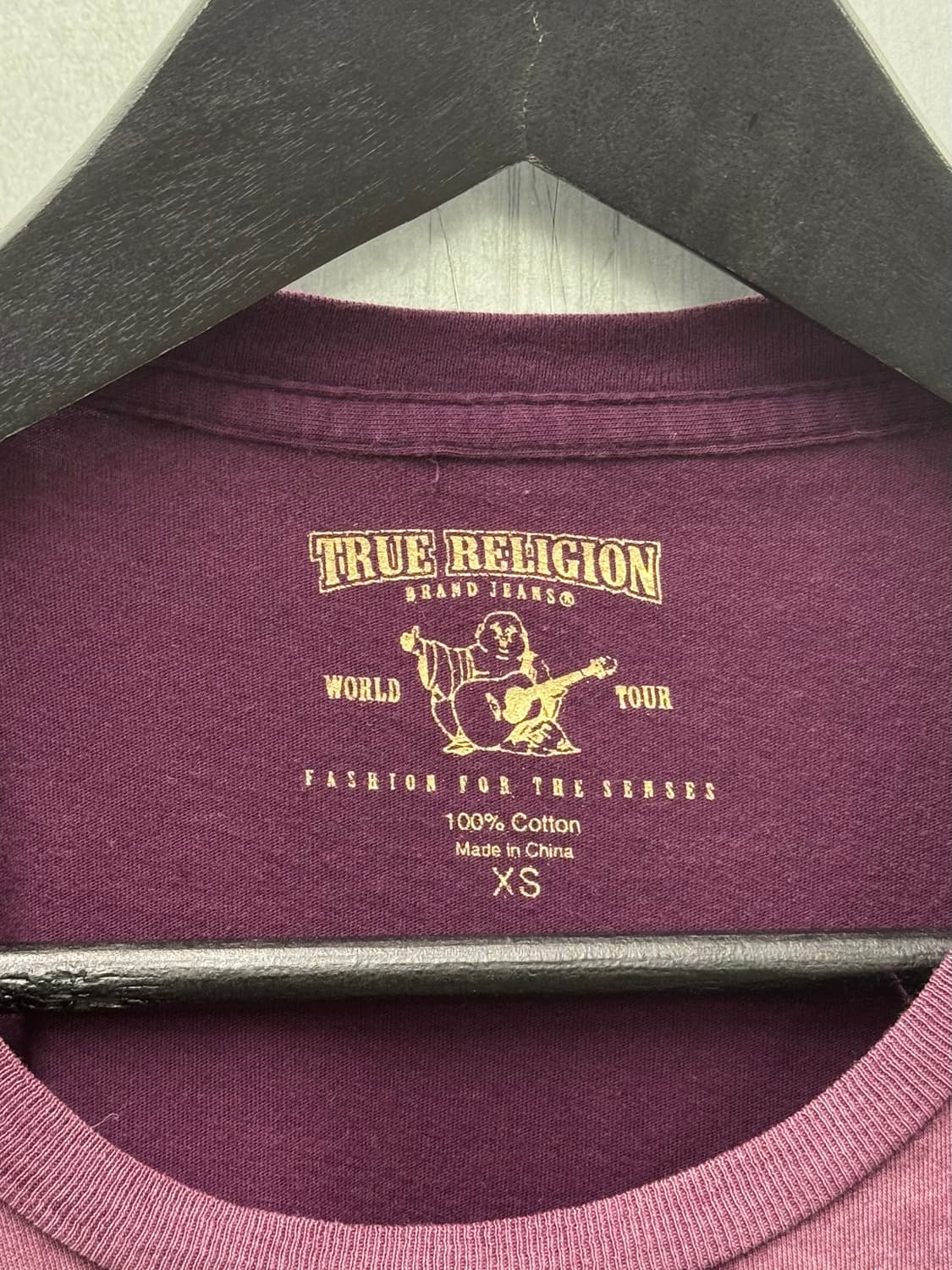 True Religion 트루릴리전 버건디 컬러 로고 반소매 티셔츠 상품이미지6