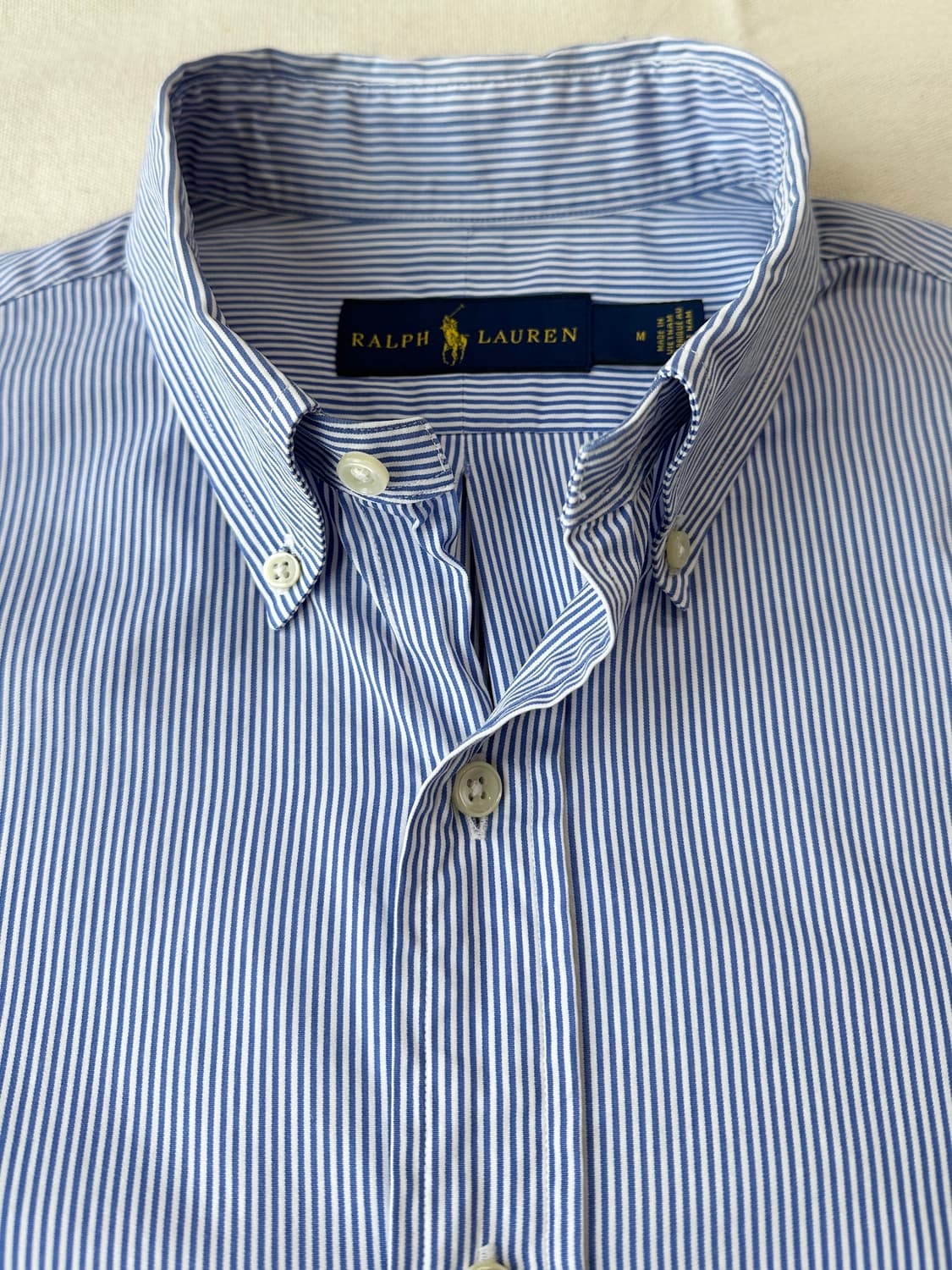 폴로 랄프로렌 블루 스트라이프 포플린 셔츠 클래식핏 M 상품이미지3