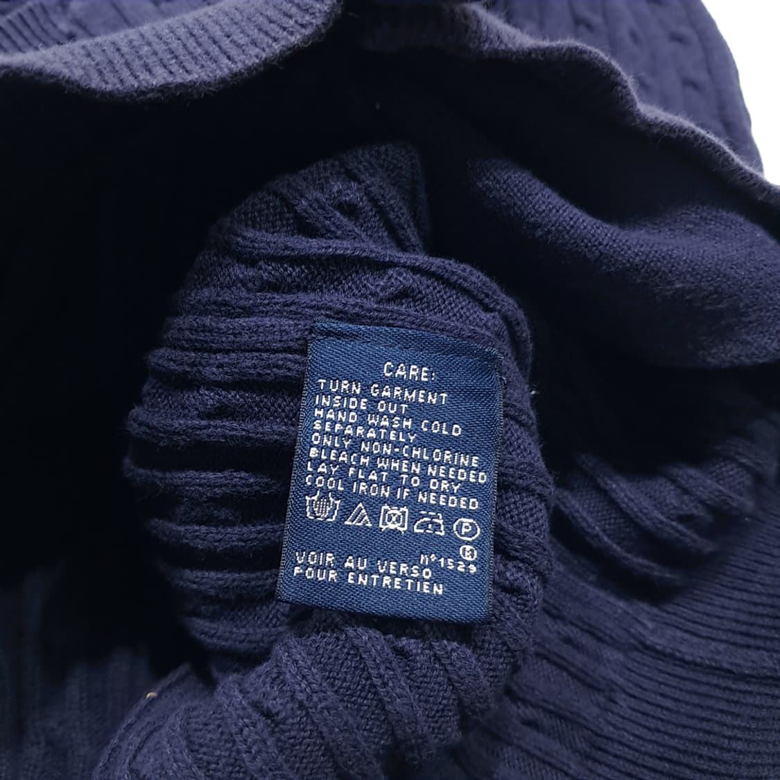 CL428 M 폴로 00s 코튼 케이블 네이비 가디건 니트 스웨터 상품이미지5