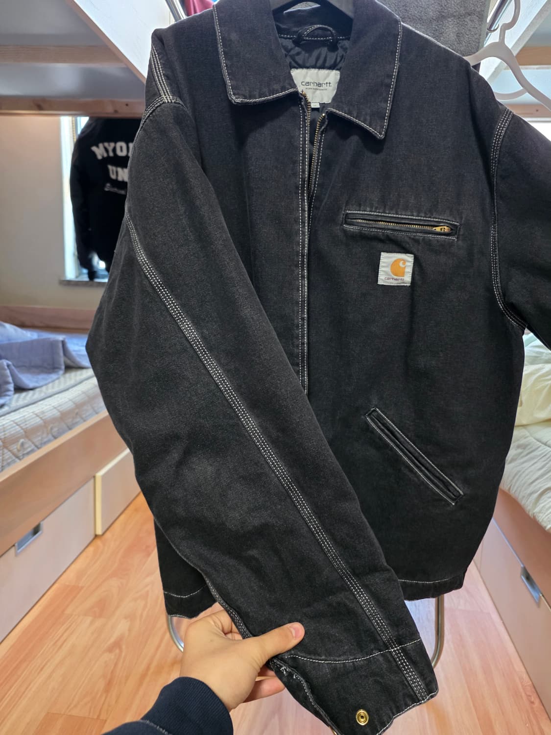 칼하트 wip 디트로이드자켓 블랙스톤워시 상품이미지4
