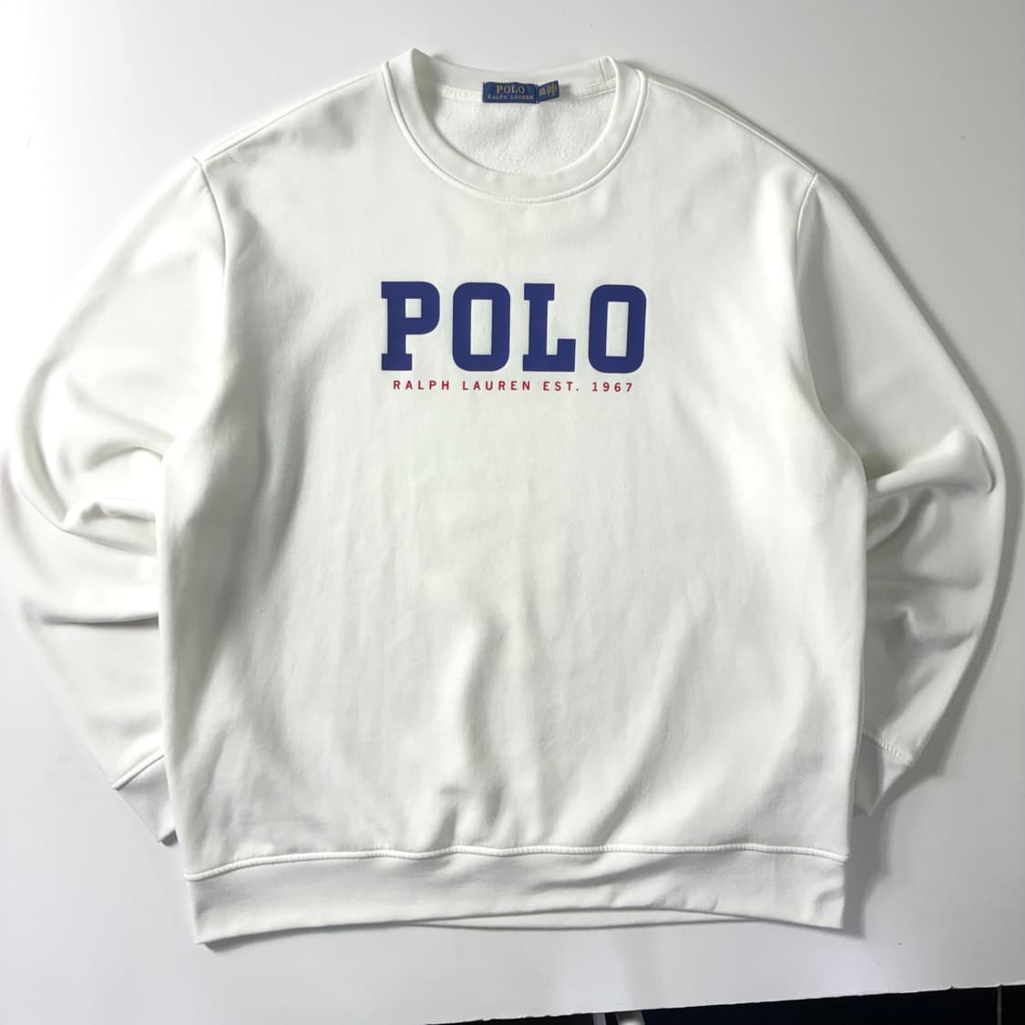 Polo  폴로 랄프로렌 스펠아웃 폴리쉘 화이트 맨투맨 상품이미지2