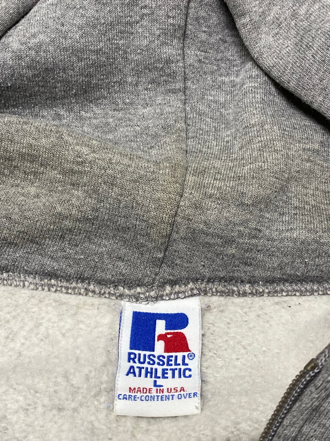 90s usa 러셀 후드집업 그레이 L 상품이미지3