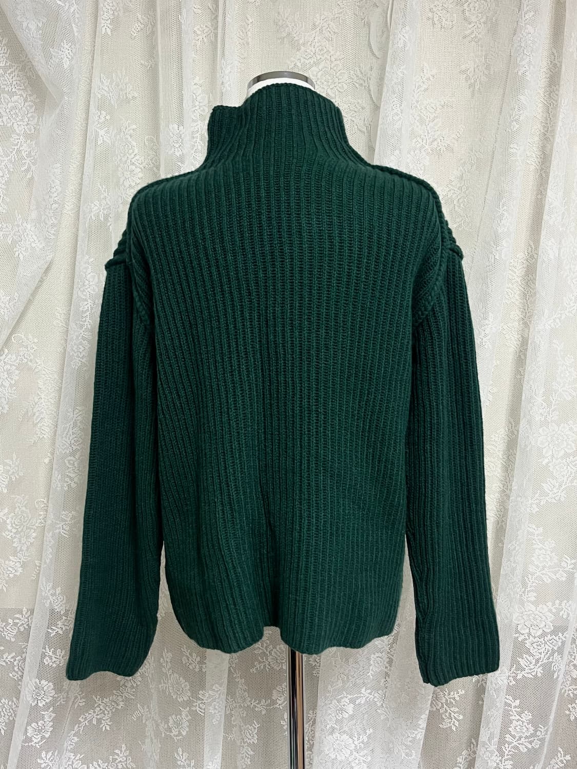 S) 토리버치 캐시미어 블렌드 폴라 니트 그린 상품이미지2