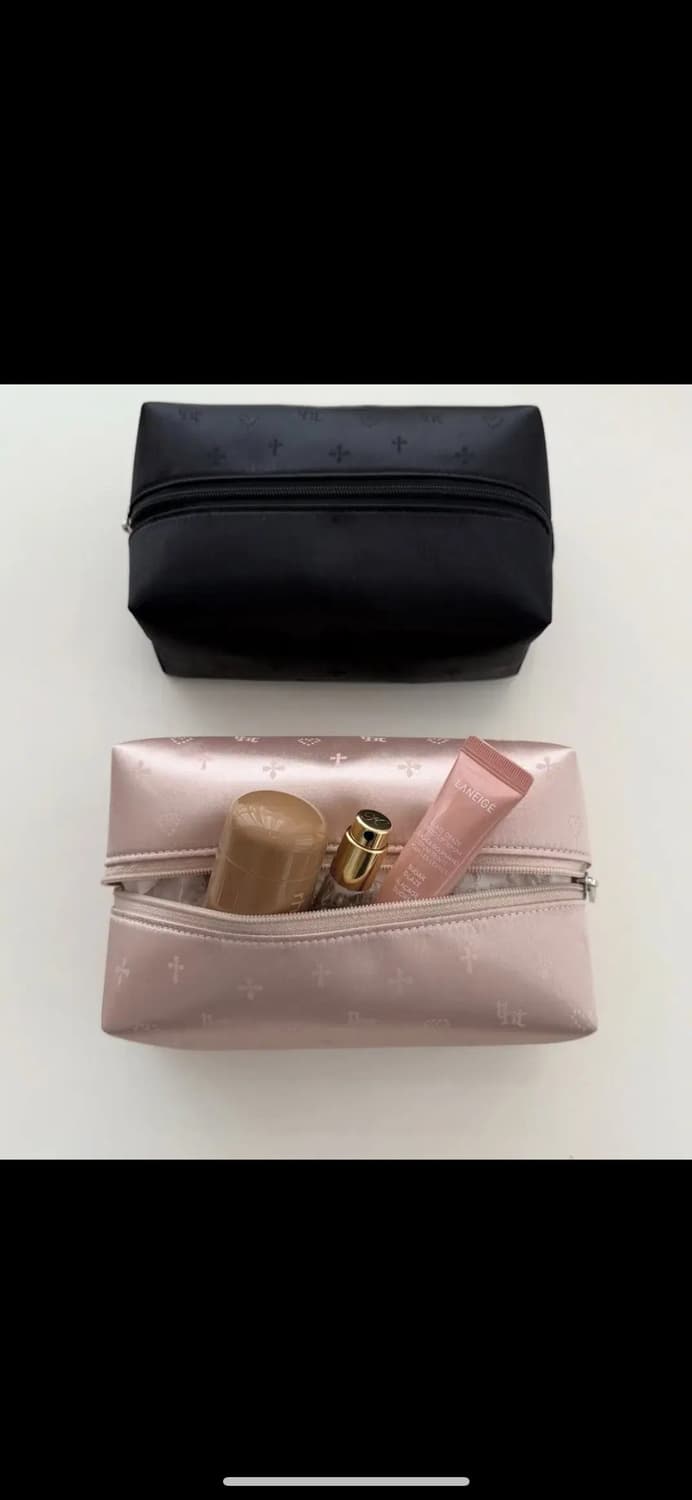 미개봉 새상품) 쓰리타임즈 자카드 파우치 블랙 + 스티커 상품이미지1