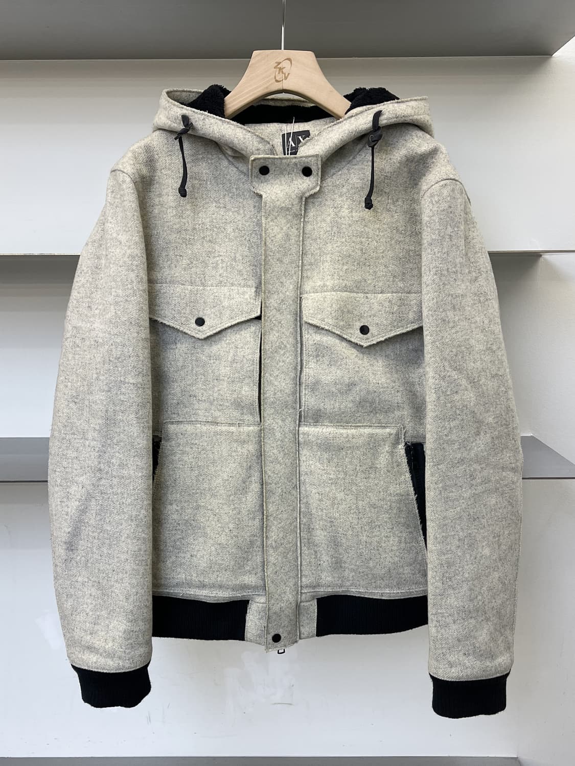 아르마니 익스체인지 투포켓 울 후드 자켓 상품이미지2