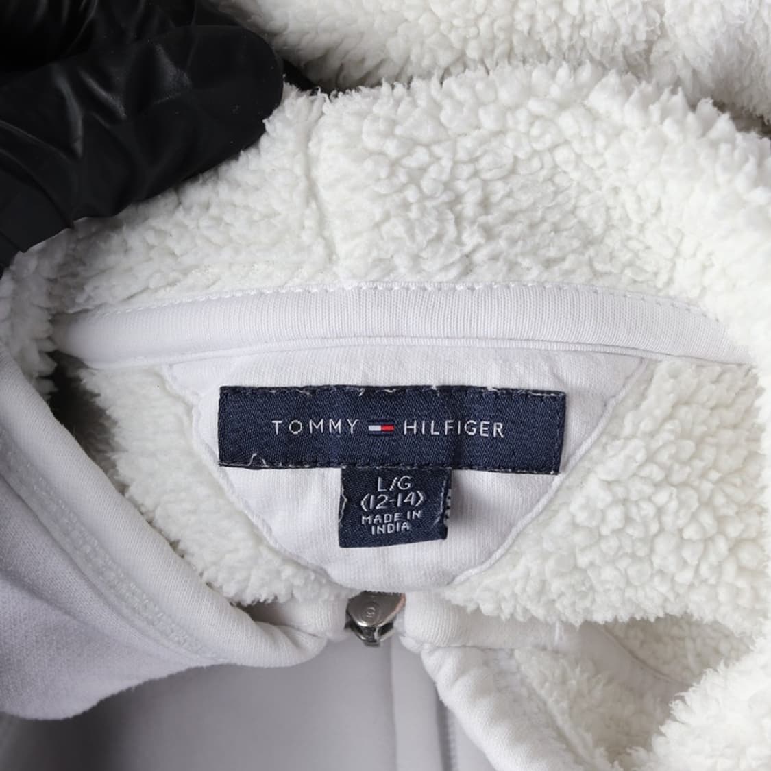 타미힐피거 키즈 아치로고 보아털 안감 후드 집업 L 12-14 상품이미지5