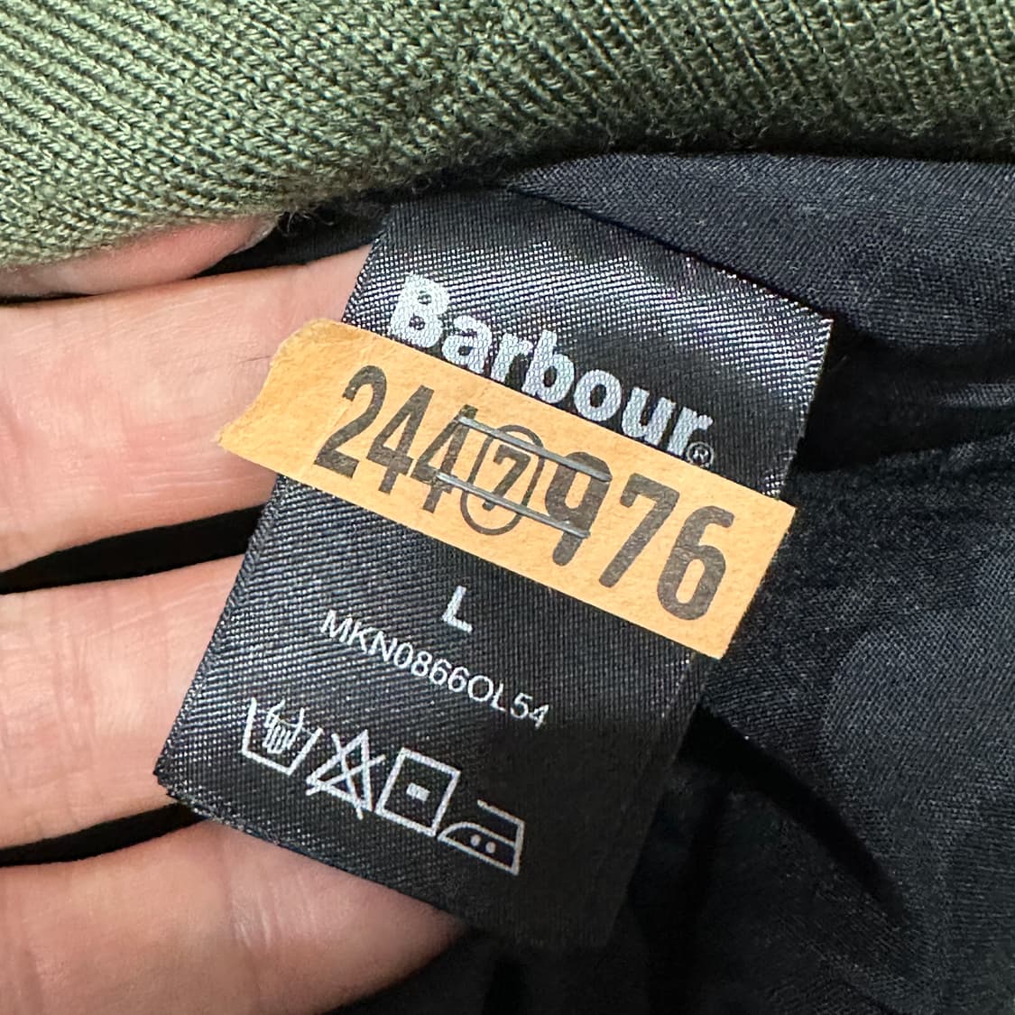 바버 메리노울 니트 카키 L 상품이미지3