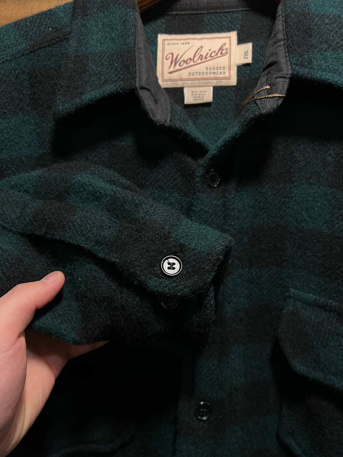 [2XL]울리치 USA 그린 버팔로 체크 울 셔츠 상품이미지4