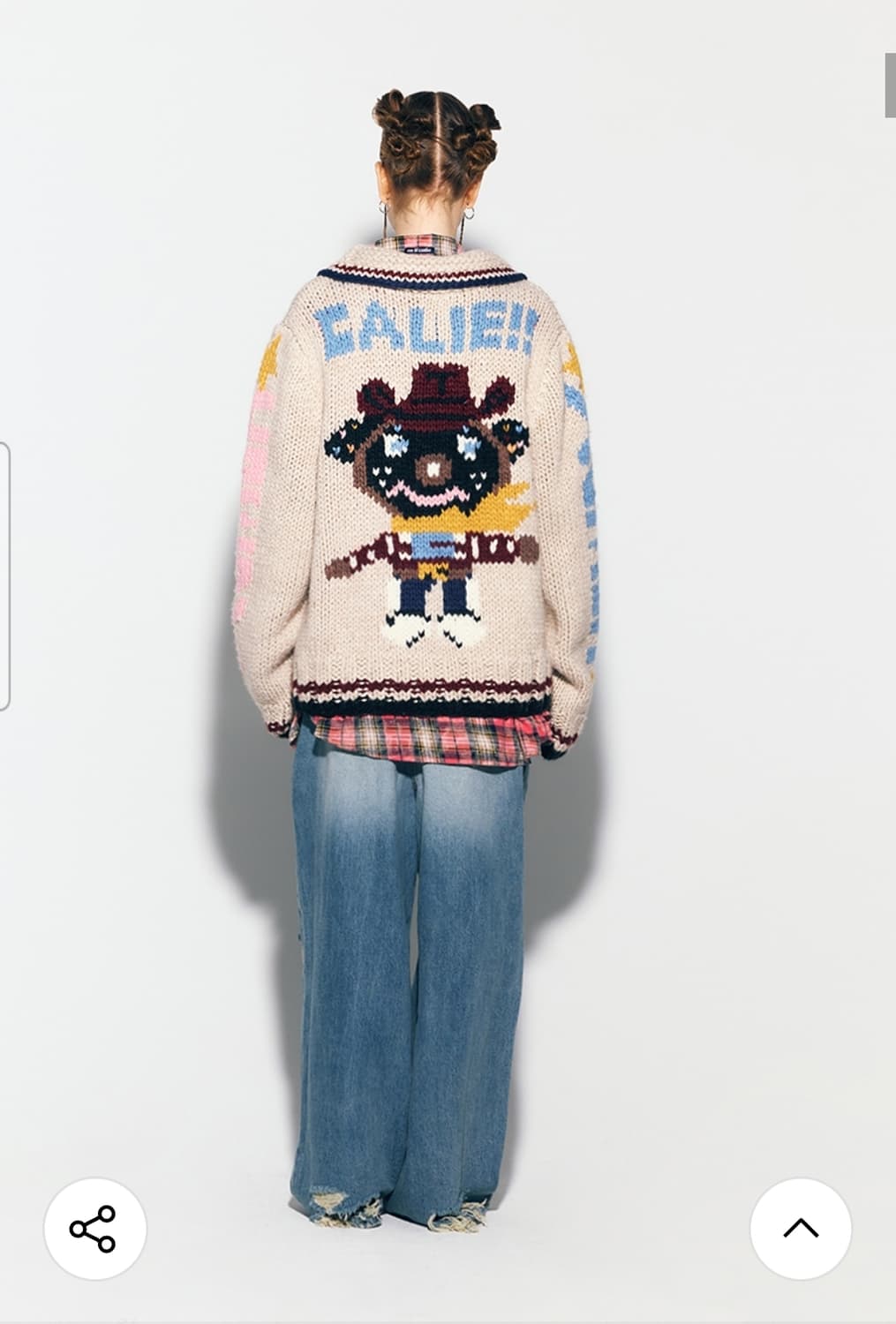 에즈이프캘리 카우걸 테디 니트집업 코위찬 원가30 상품이미지6