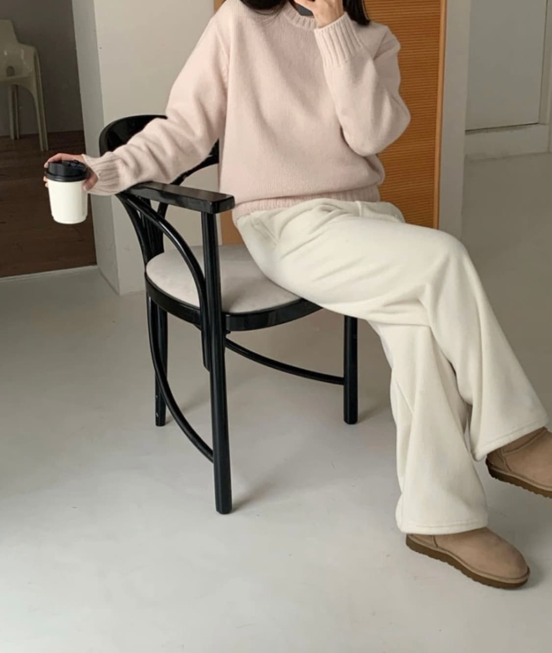 플라넬fllanel 플리스팬츠 아이보리 새상품 상품이미지5