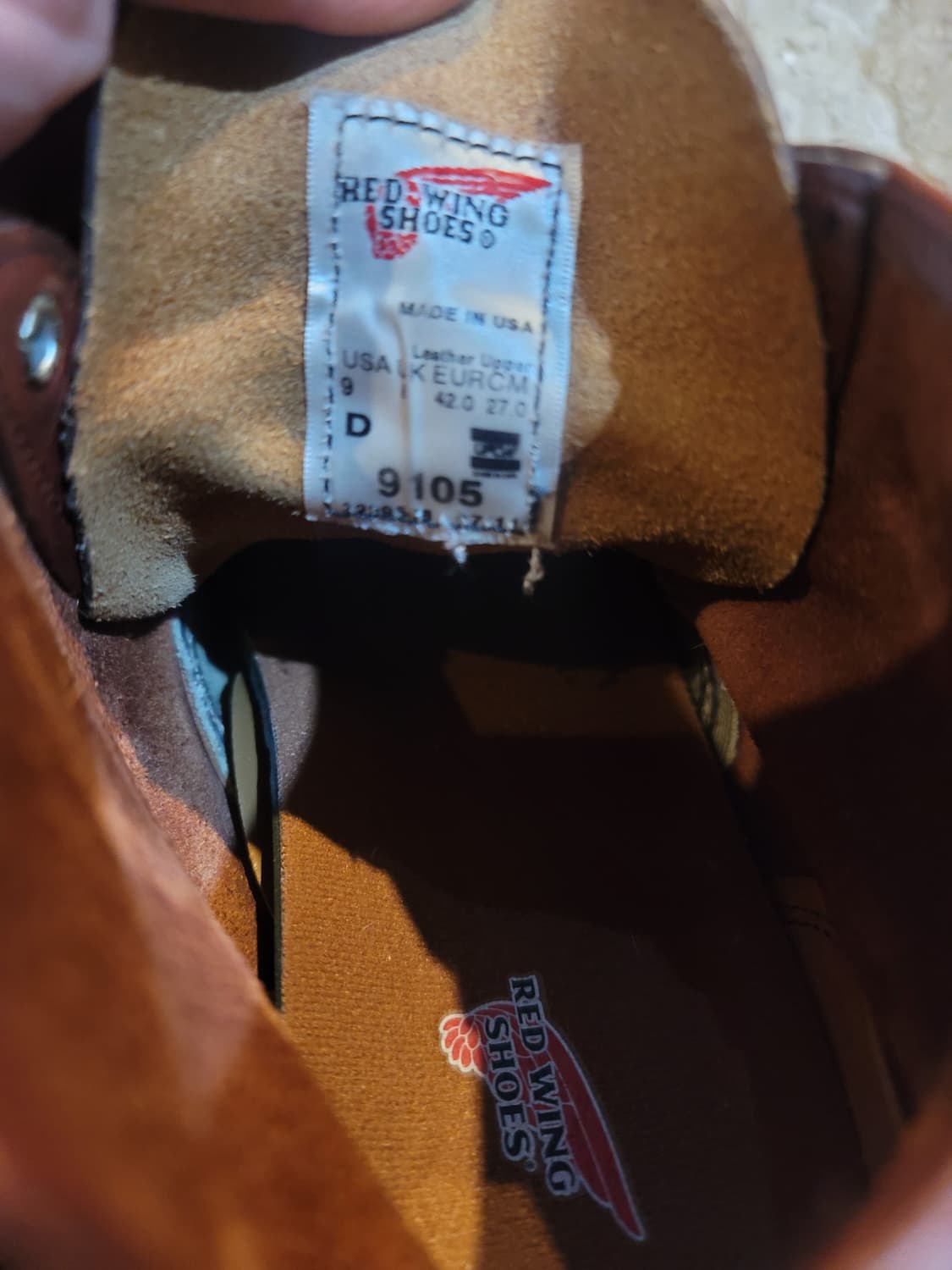 레드 윙 부츠  브라운계 레더 USA제 6-INCH 9105 상품이미지6