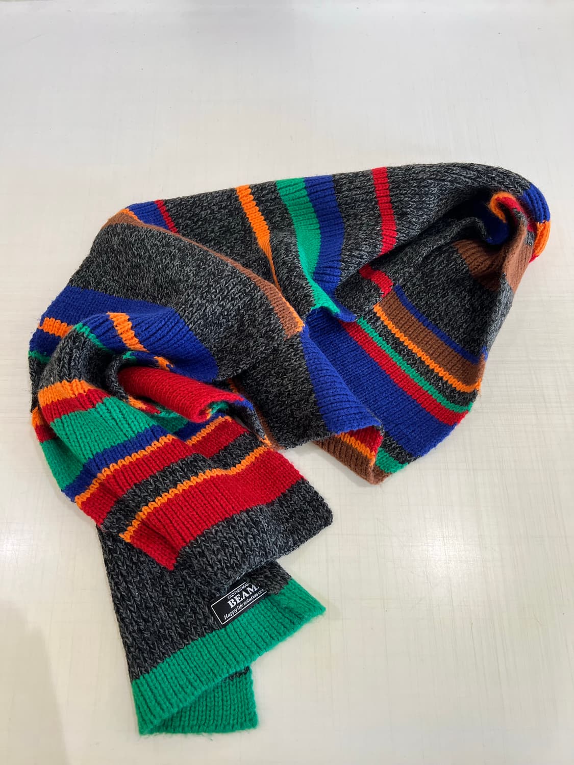 Beams 빔즈 멀티컬러 스트라이프 머플러 상품이미지3