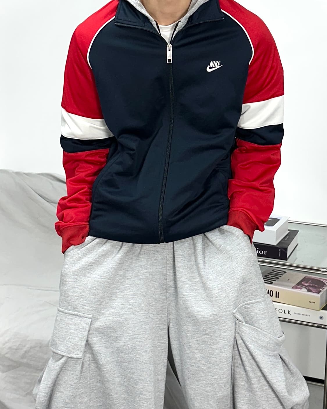 나이키 00s 레드 네이비 트랙탑 져지 M 상품이미지1
