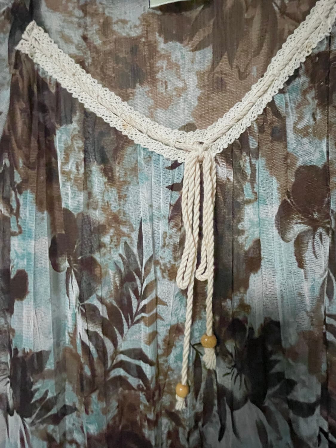 크로쉐 프릴 원피스 | 크로셰 민트초코 히피 페어리 블라우스 로사체리 깔 상품이미지4