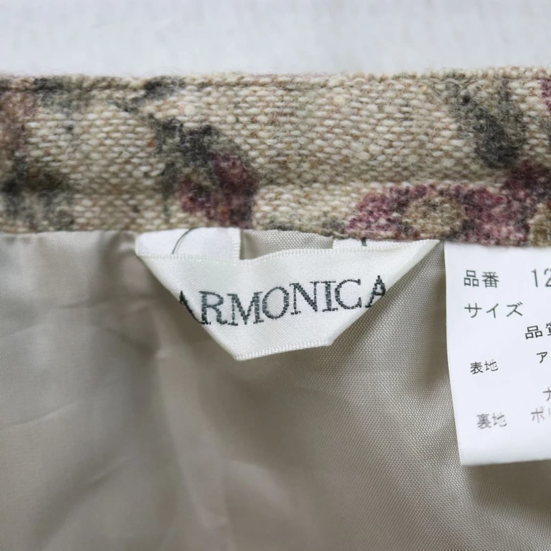 HARMONICA 플라워 울 혼방 허리밴딩 롱 스커트 63199 상품이미지8