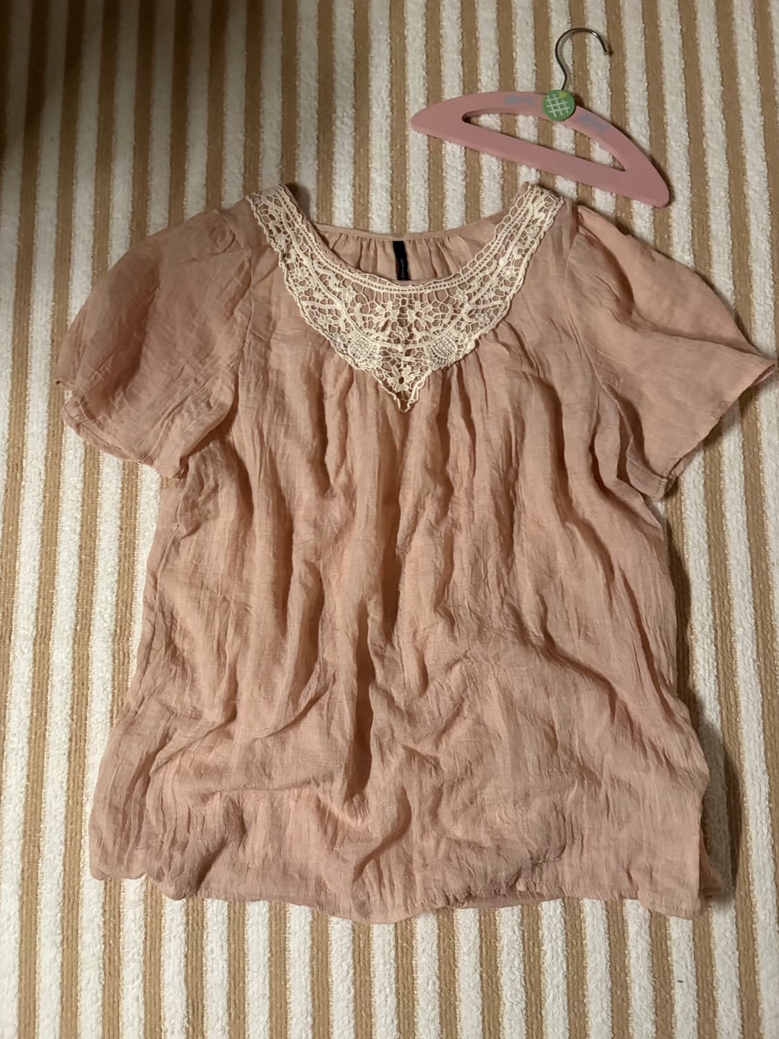 일본 빈티지 모리걸 블라우스 반팔 레이스 상품이미지1