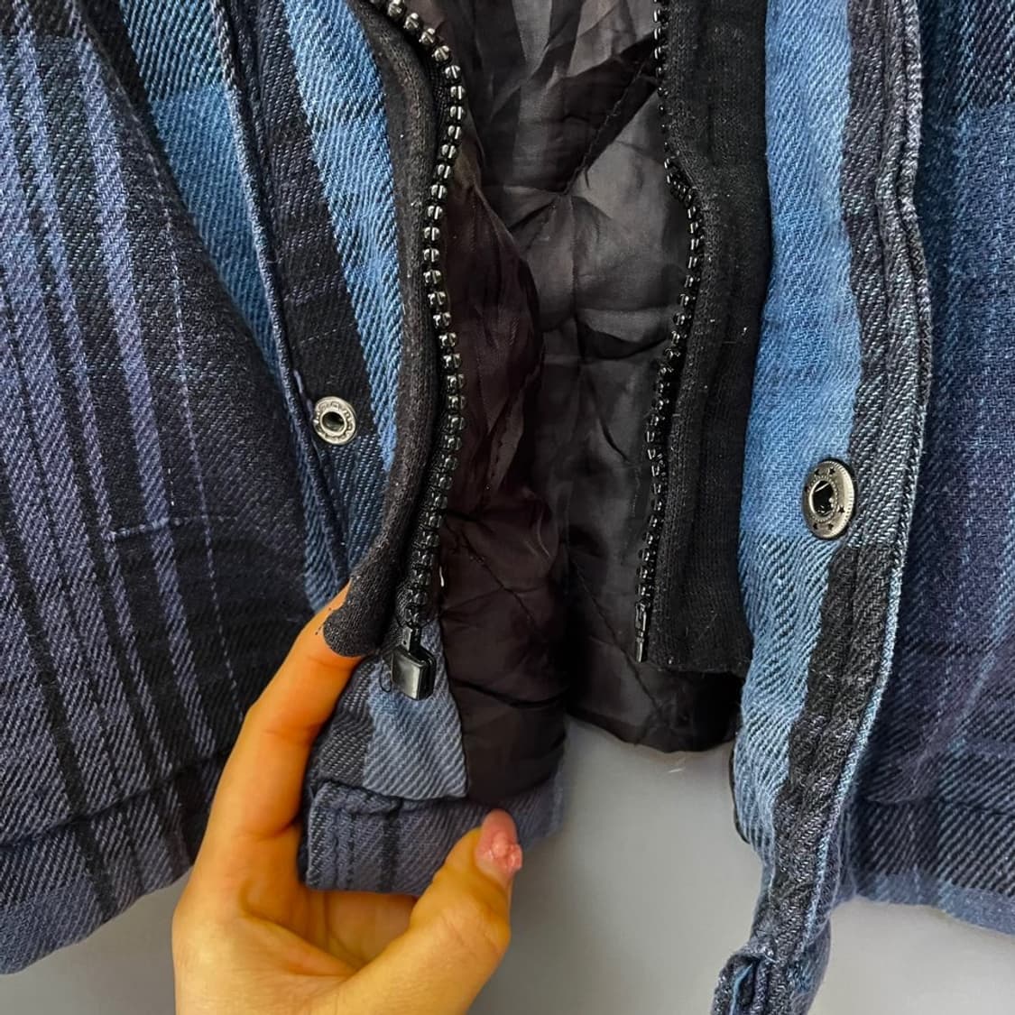 디키즈 네이비 체크 후드 워크 자켓 점퍼 L 상품이미지6